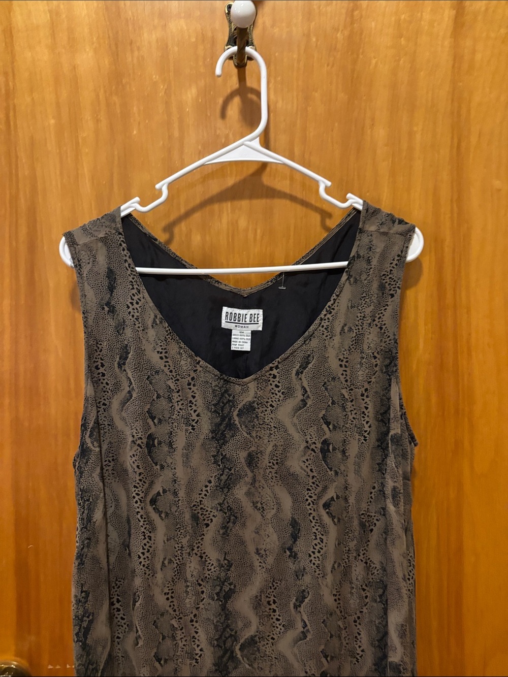 Robbie Bee Sleeveless Snake-Print Maxi Dress in Brown and Black - Picture 3 of 5